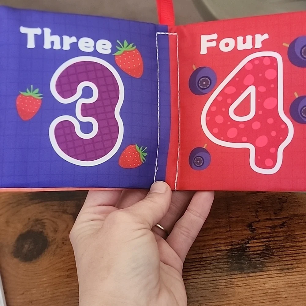 Colorful Number Soft Book 1pc Montessori Themed Tear Resistant Cloth & Washable